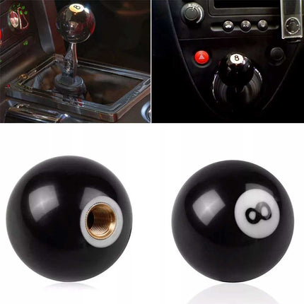 8-Ball Pool Billiard Shift Knob with Brass Inserts - Universal Manual Gear Stick for Most Cars