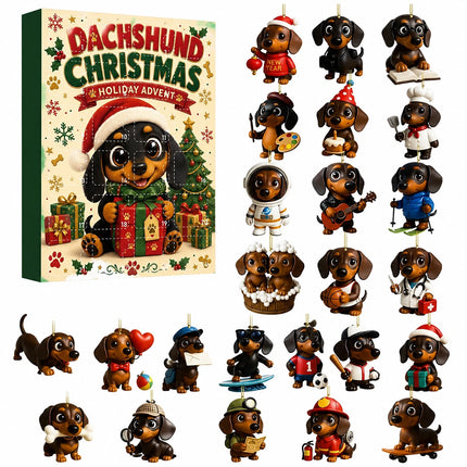 2026 Dachshund Advent Calendar 24-Day Christmas Countdown Acrylic Gift