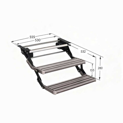 12V Electric Retractable Step for Caravan & RV - Aluminum Drop-Down Entry Step