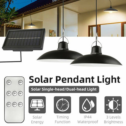 Solar Pendant Light Outdoor Hanging with Remote for Garden Yard Tent