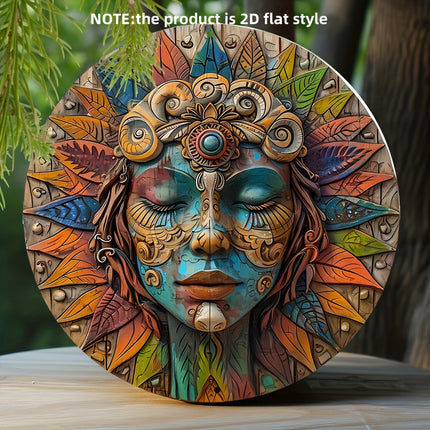 Circular Wooden Wall Art, Boho Garden Decor, Witchy Wall Hanging 20cm