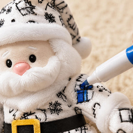 DIY Paintable Santa Claus Plush Toy Blank for Christmas Crafts