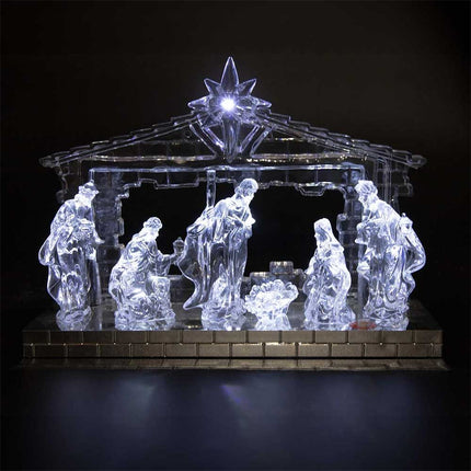 Light Up Nativity Scene Christmas Ornament Music Centerpiece Figures
