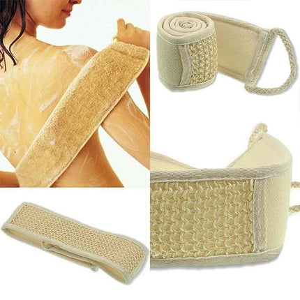Exfoliating Loofah Back Scrubber Strap – Natural Bath Sponge for Shower