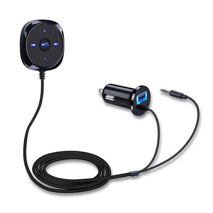 Bluetooth Car Adapter for Aux - 5.0 Receiver with USB Charger, Hands-Free Car Kit