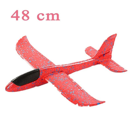 48CM Foam Glider Stunt Plane w/ Head Light, Hand Throw Outdoor Toy for Kids
