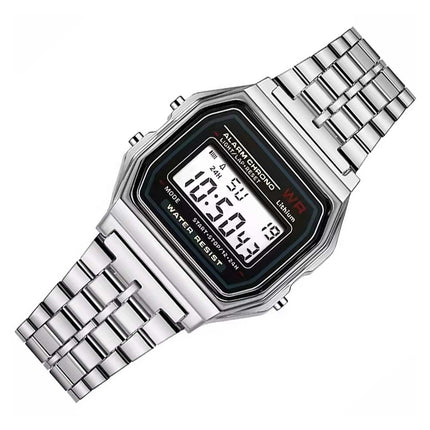 Classic Retro Digital Neutral Silver Watch