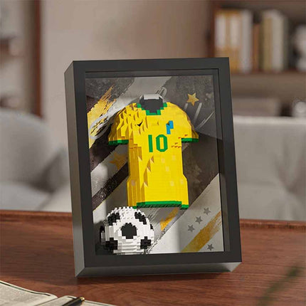 3D Football Shirt Brick Display with Art Frame - Wall/Desk Fan Gift