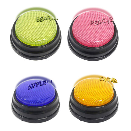 4X Recordable Talking Button Set for Dog Training & Communication