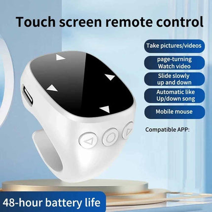 Bluetooth 5.3 Touch Remote Ring for Selfie Page Turner & Scrolling