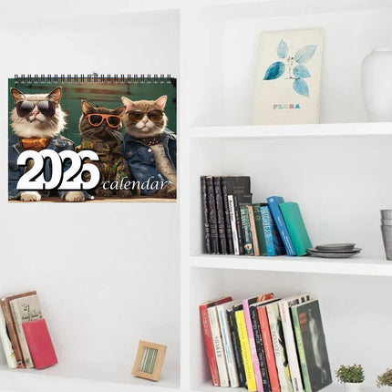 2026 Monthly Wall Calendar | Glasses Kittens & Cats Planner for Family Home Organiser