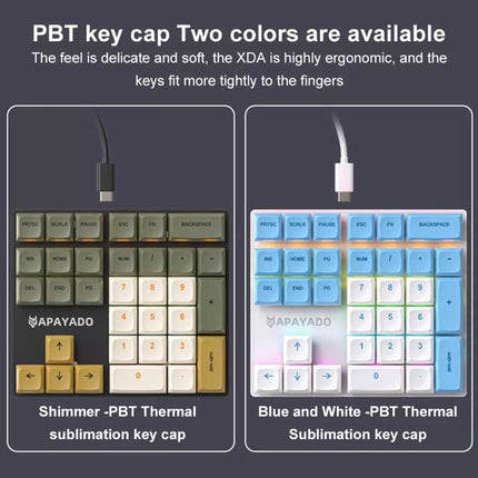 33-Key Left-Hand Mini Keyboard, PBT Keycaps, Plug & Play Keypad