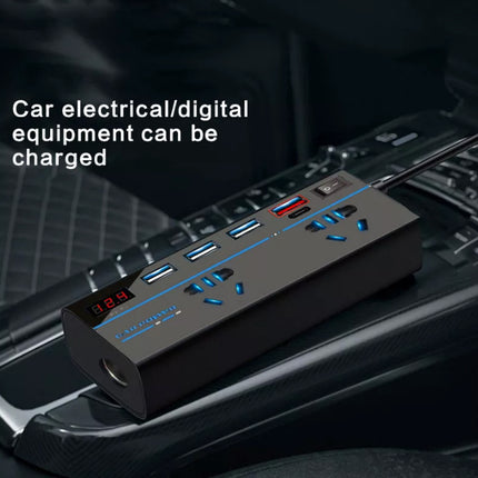 200W Car Power Inverter, 12V to 240V AC Outlet & 4 USB Ports (QC3.0) – Laptop/Camera Charger, Cooling Fan