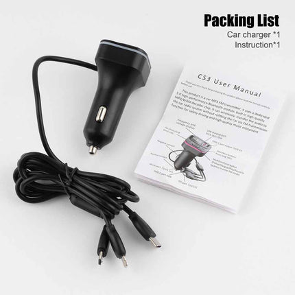 Universal Bluetooth FM Transmitter - Hands-Free Car Kit with Fast Charging (USB-C & iOS)