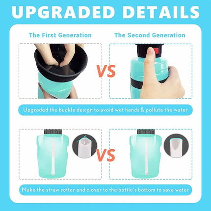 520ml Portable Dog Water Bottle for Travel & Outdoor Walks