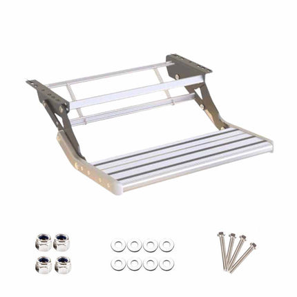Retractable Aluminum RV Step with Integrated LED Light - Pull-Out Folding Design for Caravans, Campers & Trailers