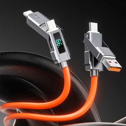 4-in-1 USB-C PD 100W Fast Charging Cable for iPhone & Android