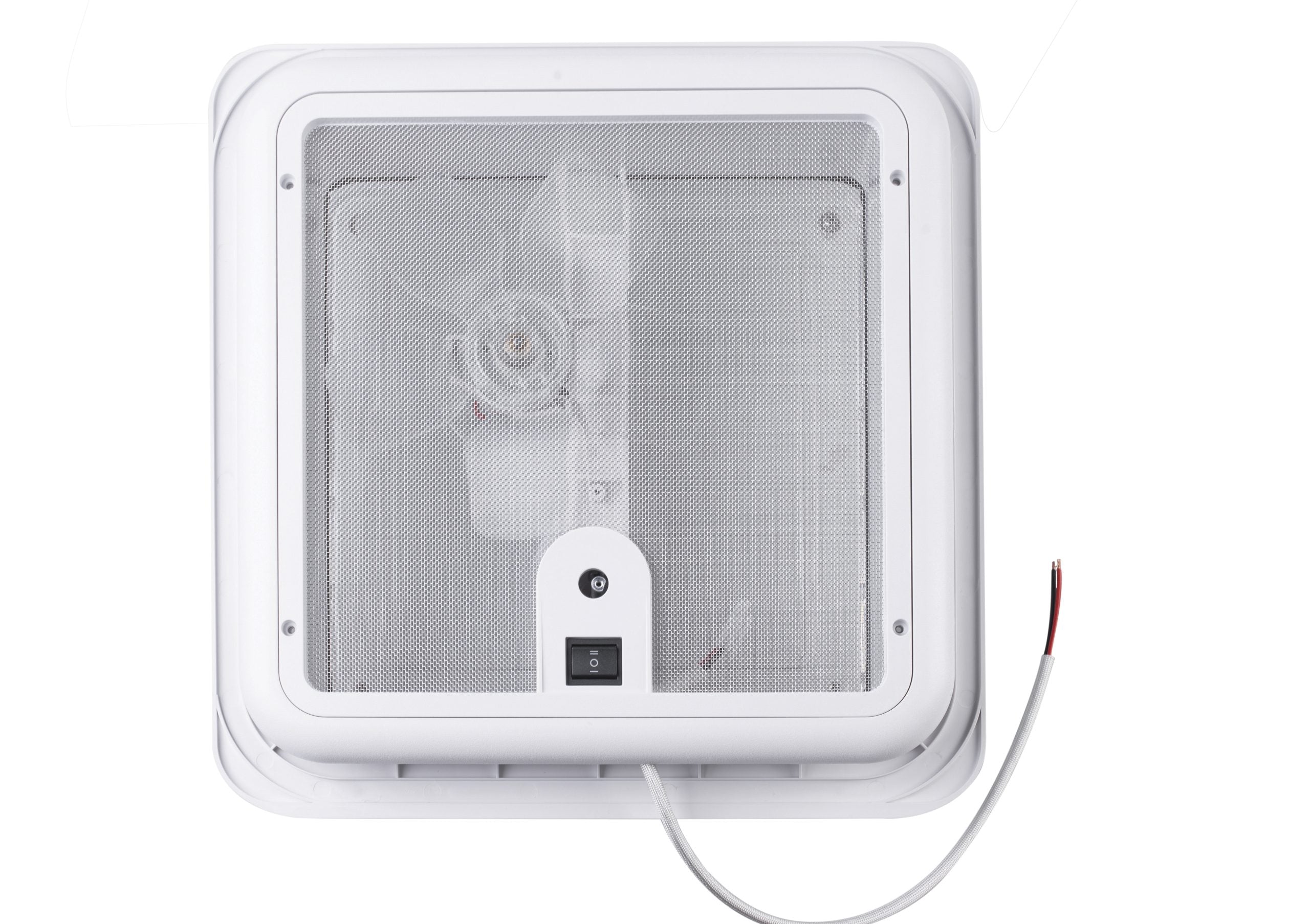 12V Roof Ventilation Fan with LED Lights for Caravan Shower - 320mm White Hatch