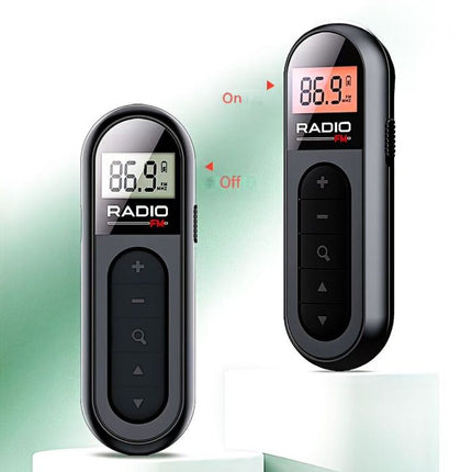 Mini FM Radio Portable Clip-On Rechargeable for Meeting Tour Guide Racing Sports