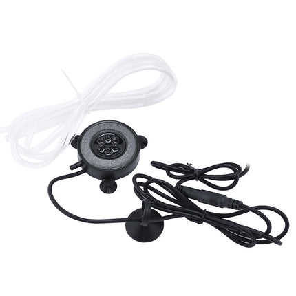 Aquarium Air Stone Disc 7 Color LED Bubble Light for Fish Tank