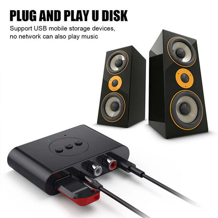 NFC Bluetooth 5.2 Wireless Receiver 3.5mm AUX to 2 RCA Stereo Audio Adapter