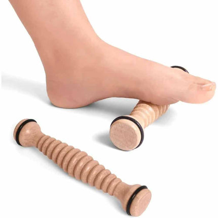 Wooden Foot Roller Massager Reflexology Relax Stress Relief Tool