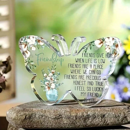 Acrylic Plaque Friendship Gift for Best Friend Her Birthday Thank You 12CM