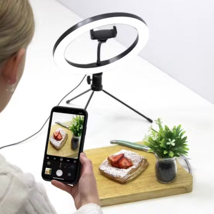 10" Ring Light with Desktop Tripod & Bluetooth Remote for Vlogging/Photography