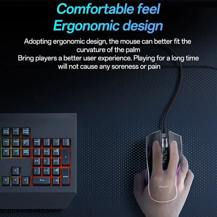 Wired RGB Gaming Mouse | 7200 DPI, 6 Programmable Buttons, Optical Sensor for PC/Laptop
