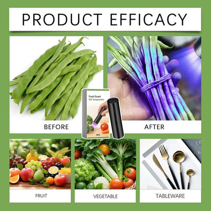 Portable UV Black Light Flashlight, UV Inspection Light for Vegetable & Food Contamination Detection