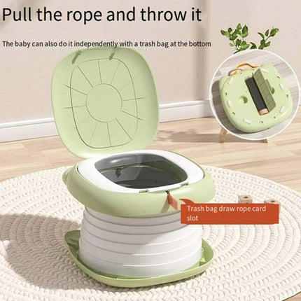 Foldable Kids Travel Potty Seat – Portable Training Toilet for Camping & Travel, Green