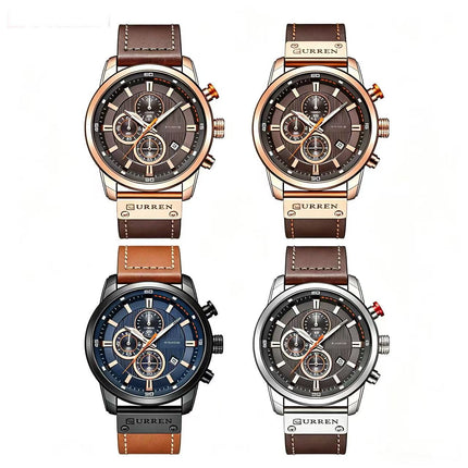 Men's Waterproof Quartz Watch Multifunction Sports Casual Wristwatch