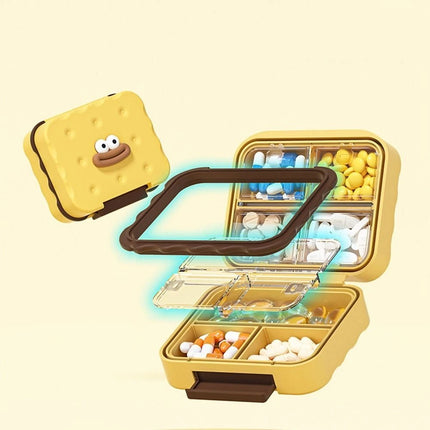 Cute Waterproof Mini 7-Compartment Pill Case for Travel Storage