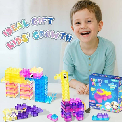 40Pcs Soft Sensory Building Blocks Jelly Blox Mega Pack Educational STEM Toy for Kids
