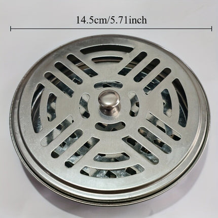 Stainless Steel Mosquito Coil Holder with Lid, Smokeless Repellent for Outdoor Anti Bug Fly