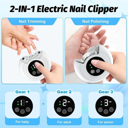 Rechargeable Electric Nail Clipper & File Safe Automatic Trimmer Cutter