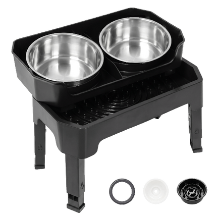 Pawz Raised Dog Bowls Adjustable Elevated Feeder Slow Feeder Lick Mat Foldable-2102558151810355208