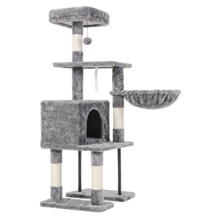 Pawz Cat Tree Cat Tower Multi-Level Cat Bed with Condo 125cm Plush Gray-2109794020862595080