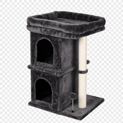 Pawz Cat Tree Cat Tower Top Perch Sisal Post E1 Particle Board Dark Grey-2109794021273636872