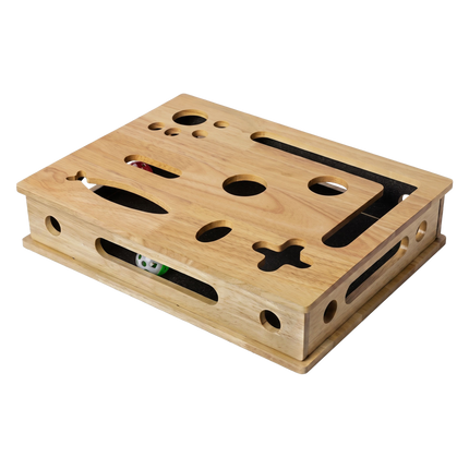 Pawz Cat Nail File Scratcher Large Solid Wood with Toy Balls for Indoor Cats-2109794023203016712