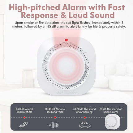 2 Pack Smoke & Gas Detector Battery Operated Home Alarm