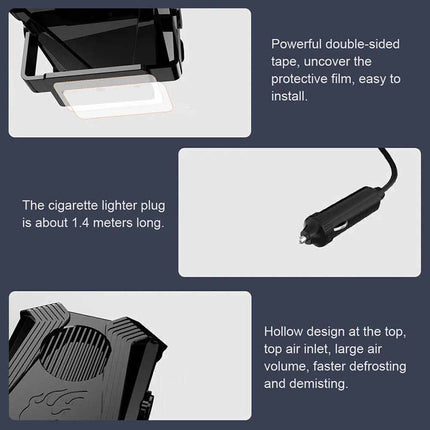 12V DC Portable Car Heater Fan Defroster Demister 150W