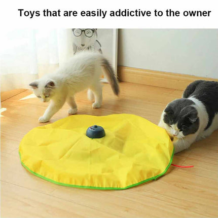 Electronic Interactive Rotating Undercover Mouse Cat Toy with Meow & Puzzle