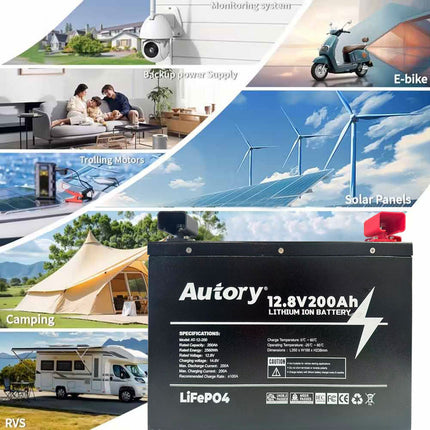 12.8V 200Ah LiFePO4 Battery with Metal Case | for RV, Solar, Marine