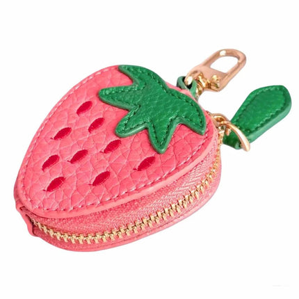 Strawberry Coin Purse Keychain Leather Small Bag Charm
