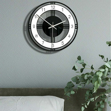 Nordic Silent Acrylic Wall Clock Transparent Home Living Room Decor
