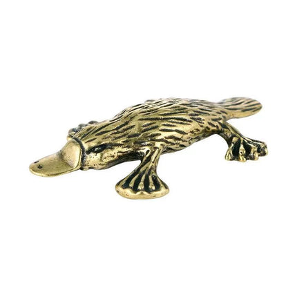 2X Brass Platypus Tea Pet Figurine Statue for Home Desktop Decor