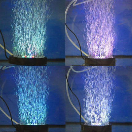 Aquarium Air Stone Disc 7 Color LED Bubble Light for Fish Tank