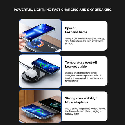 3-in-1 Transparent Wireless Charging Station for iPhone AirPods & Watch