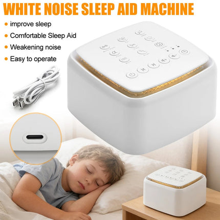 30-Sound White Noise Machine with Timer & Natural Rain Therapy for Sleep Aid
